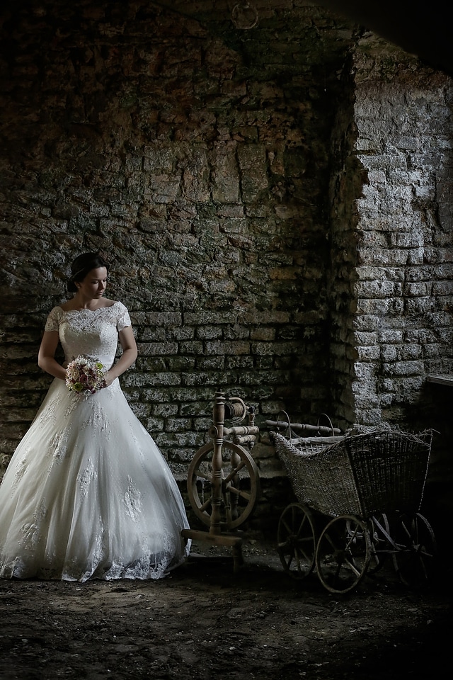 Young Woman marriage wedding dress