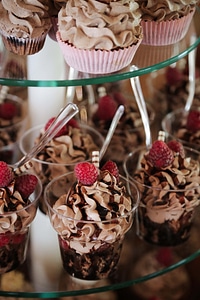 Raspberries cupcake icecream photo