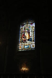 Stained Glass window darkness photo