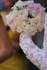 Wedding Bouquet hand wedding dress photo