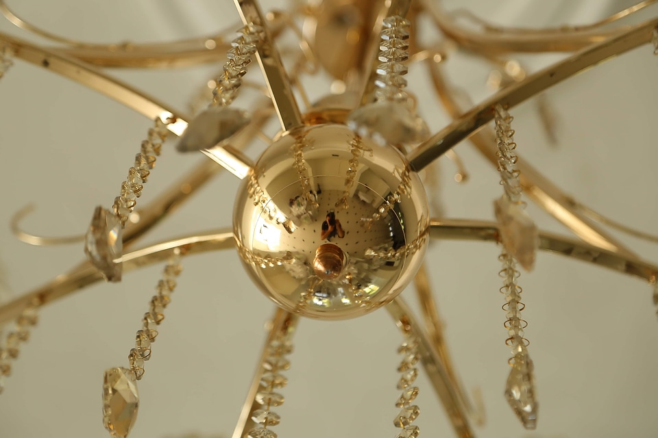 Chandelier gold golden glow