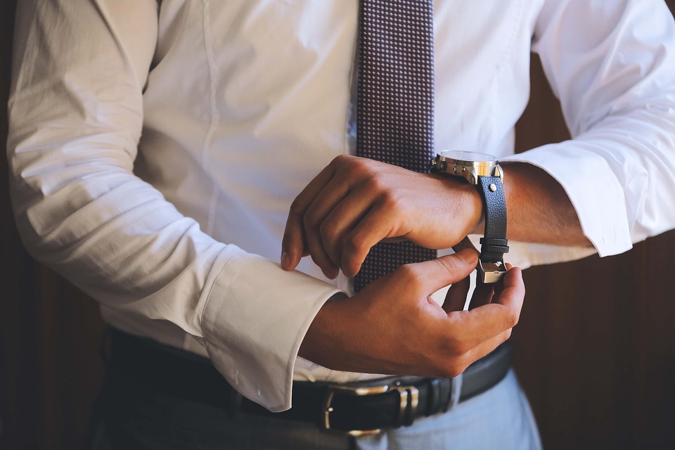 Businessman wristwatch career