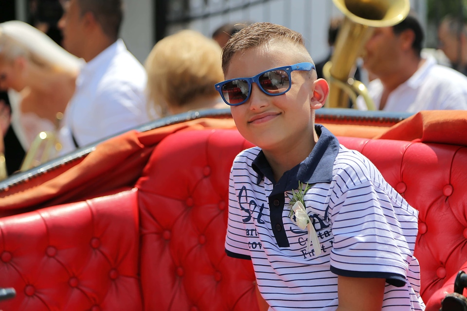 Boy smiling ceremony