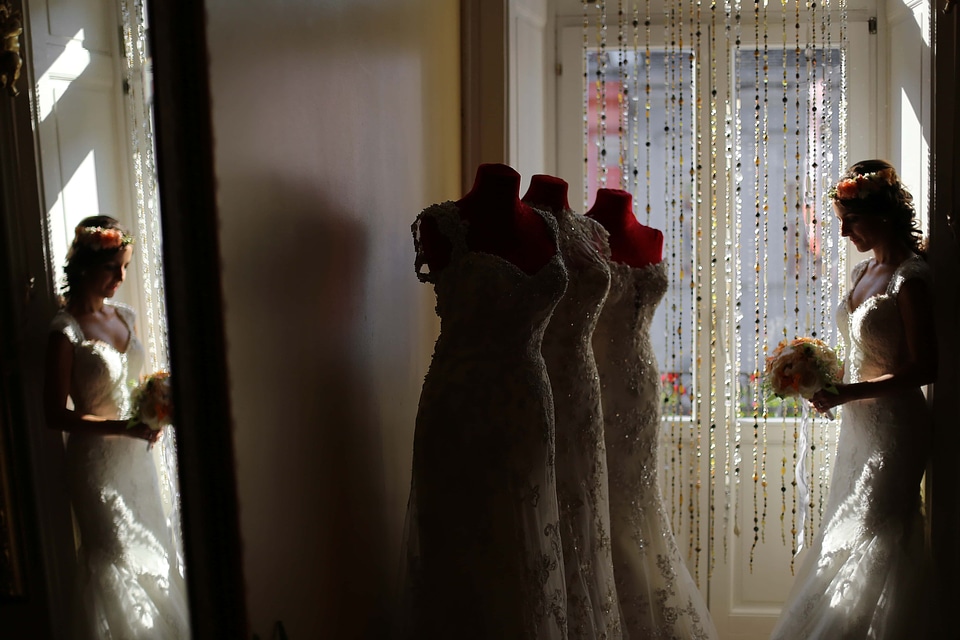 Shopping wedding dress bride