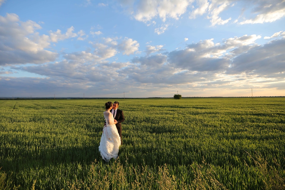 Marriage wheatfield husband