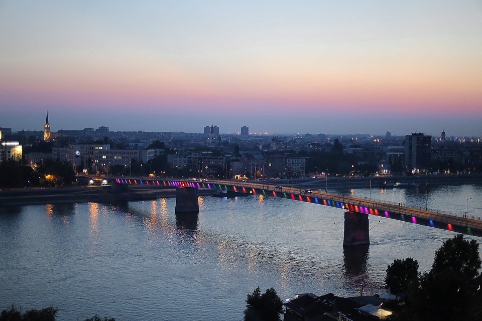 Dawn bridge panorama