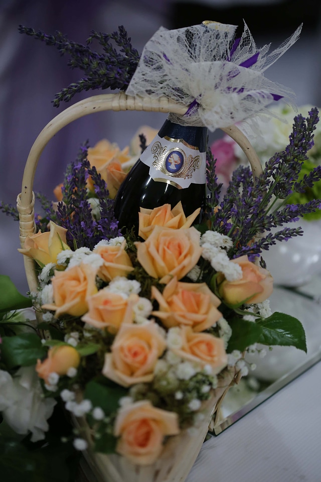 Red Wine lavender bottle