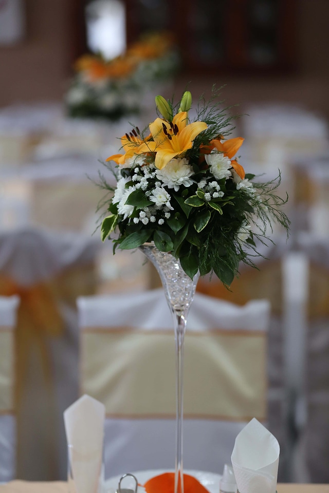 Crystal vase bouquet photo