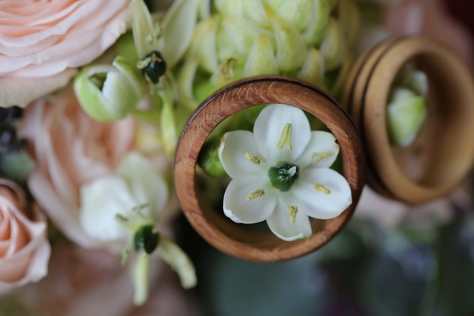 Wooden wedding ring handmade