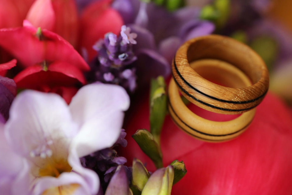 Rings wooden details
