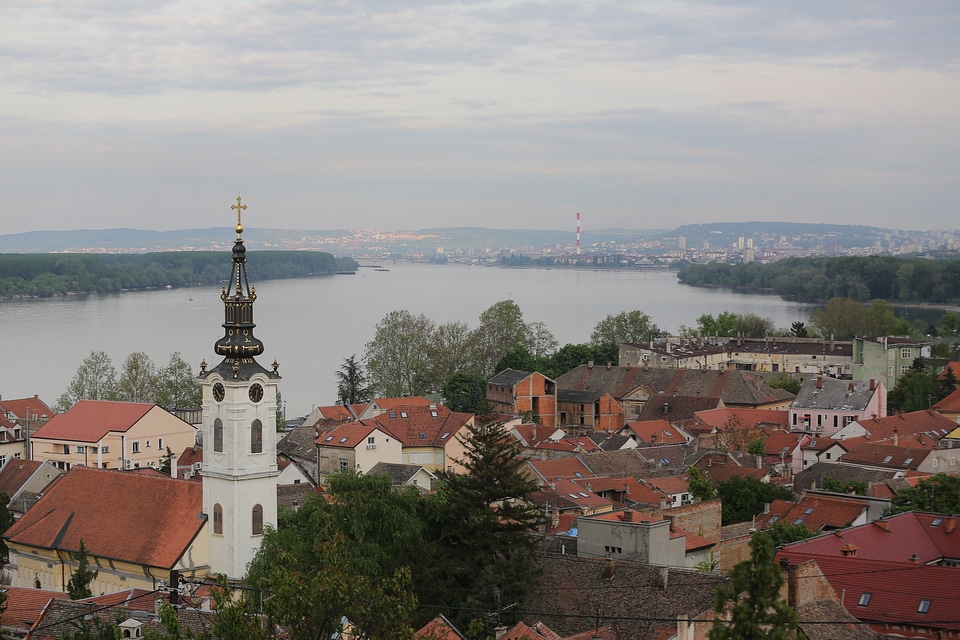 Cityscape river panorama