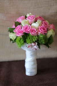 Wedding Bouquet white flower pinkish photo