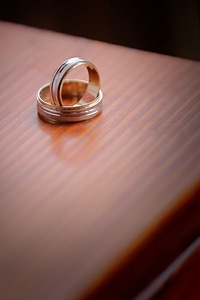 Gold wedding ring pair