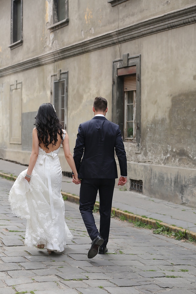 Husband wife walking