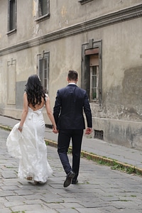 Husband wife walking photo