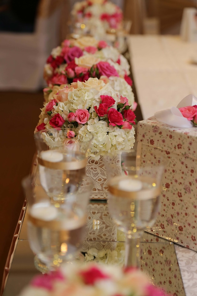Wedding Bouquet interior decoration glass