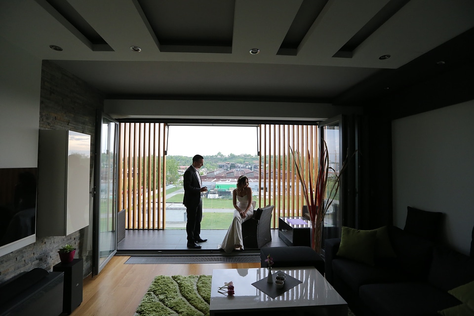 Apartment groom bride