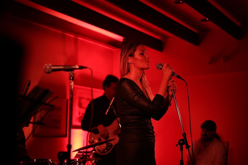 Singer singing nightlife