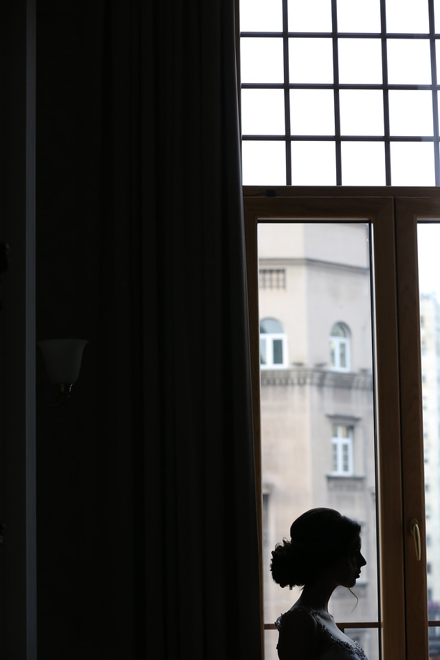 Window silhouette portrait