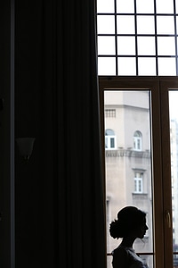 Window silhouette portrait photo