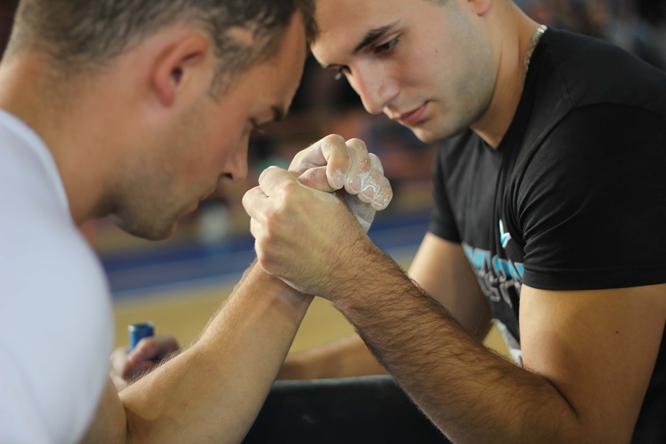 Arm wrestling hands