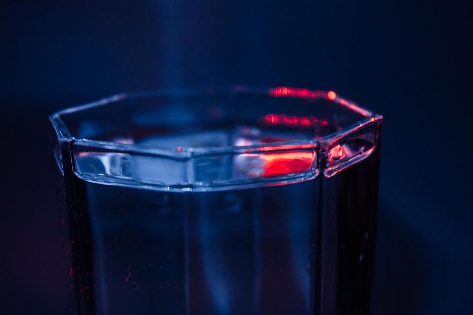 Darkness drinking water dark blue