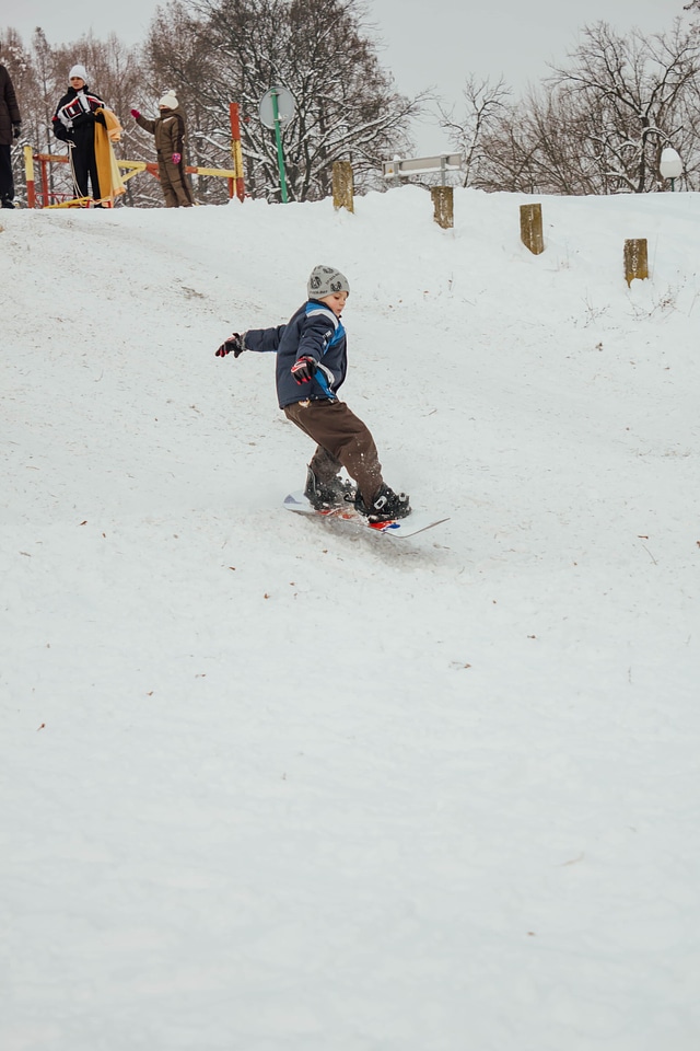 Downhill snowboard winter