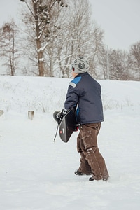 Extreme snowboard sport photo