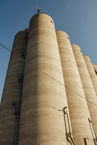 Silo radio antenna tower