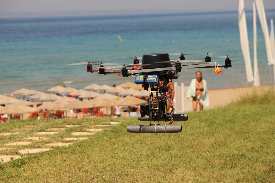 Dron surveillance beach
