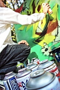 Graffiti painter painting