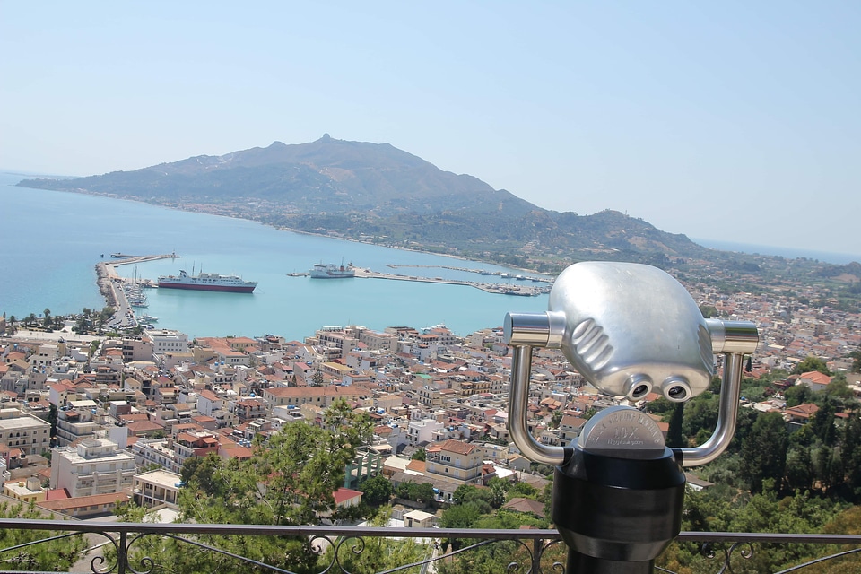 Panorama binoculars cityscape
