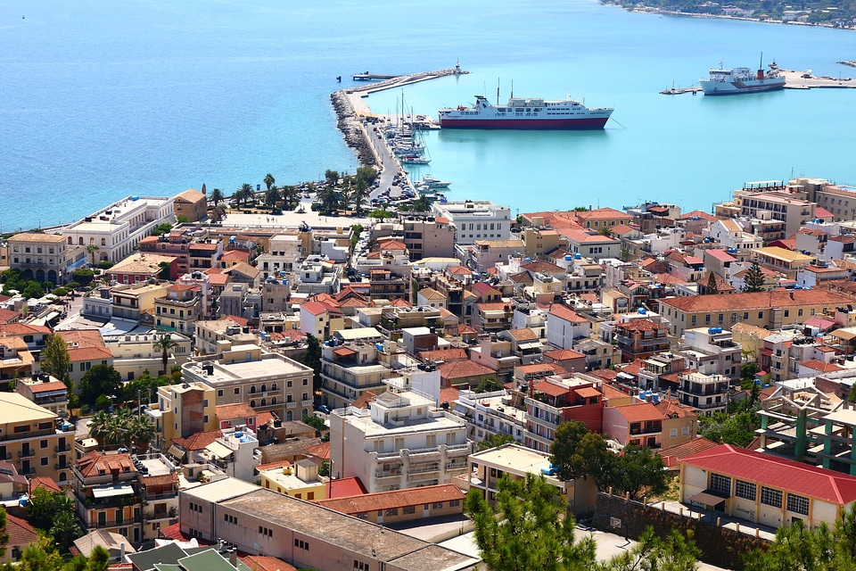 Cruise Ship harbour cityscape