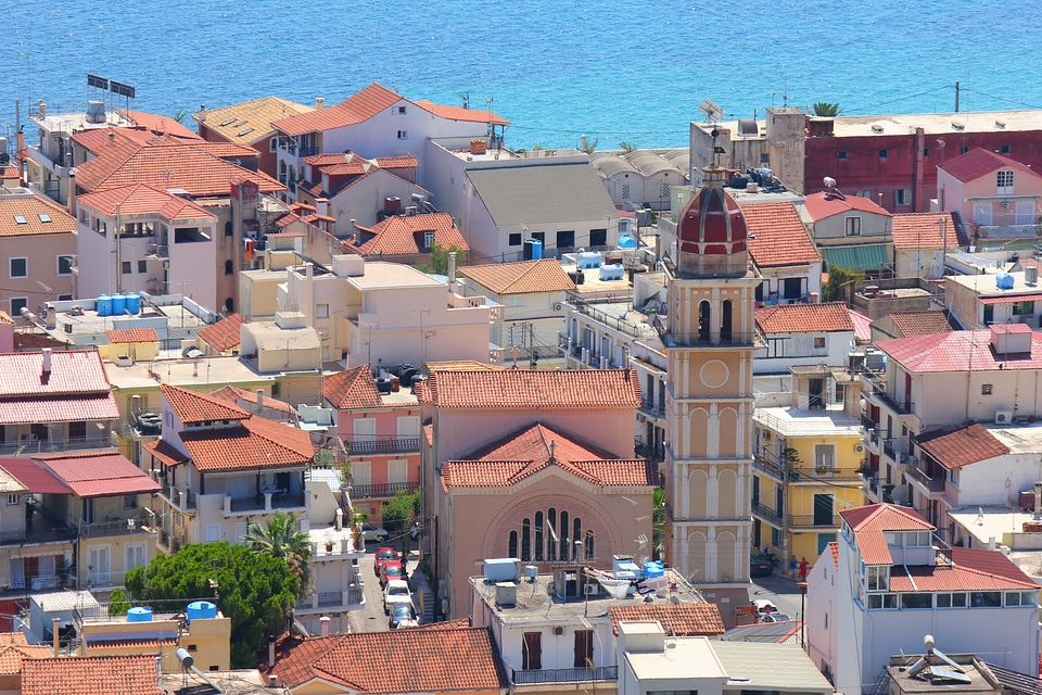 Greece downtown seascape