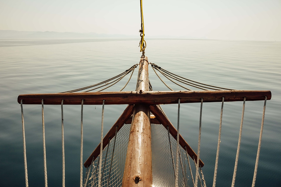 Calm sailboat ocean