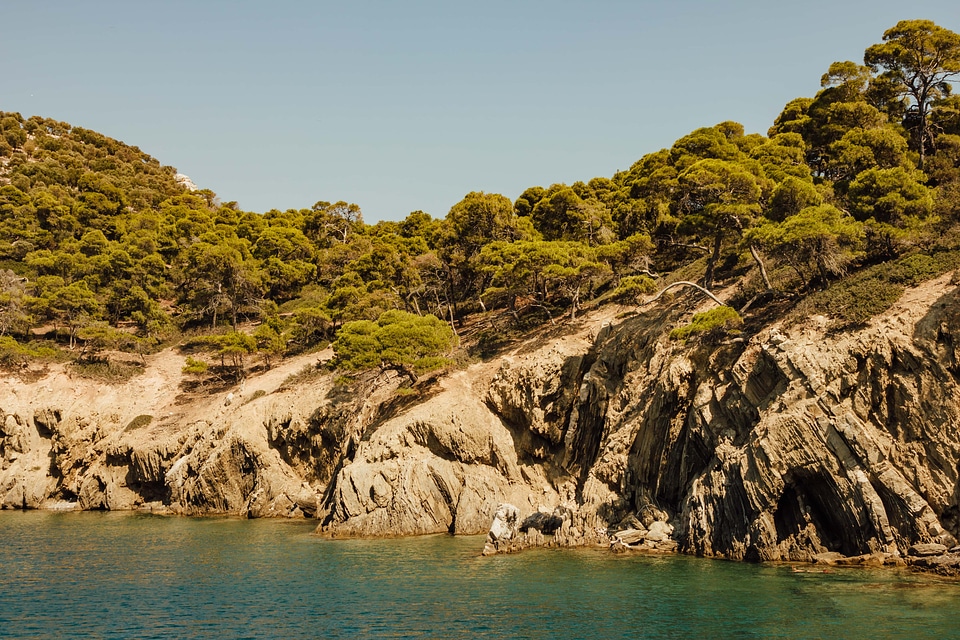 Shoreline cliff seashore