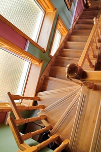 Wooden staircase carpentry photo