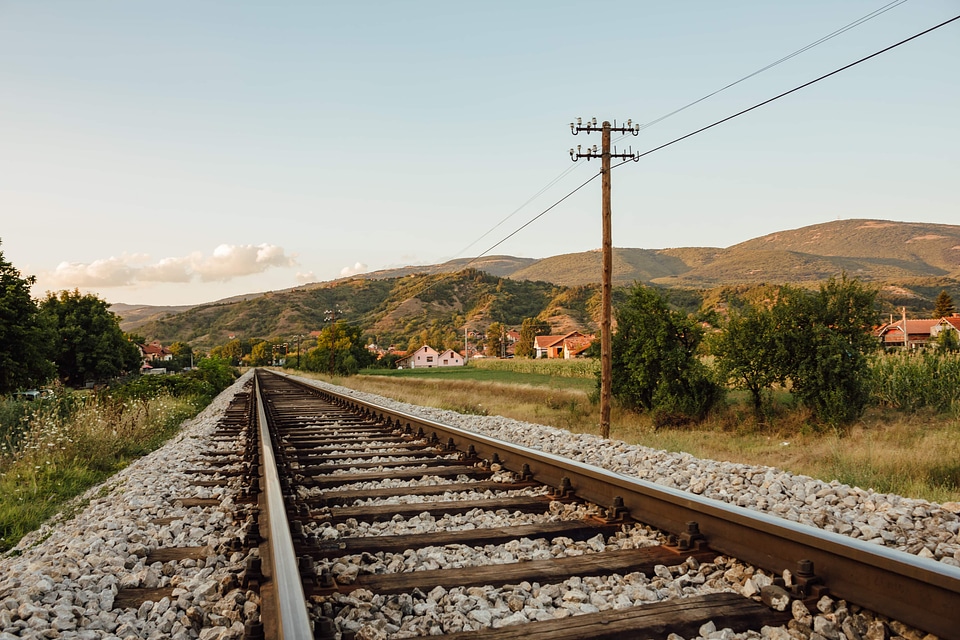 Railway countryside village