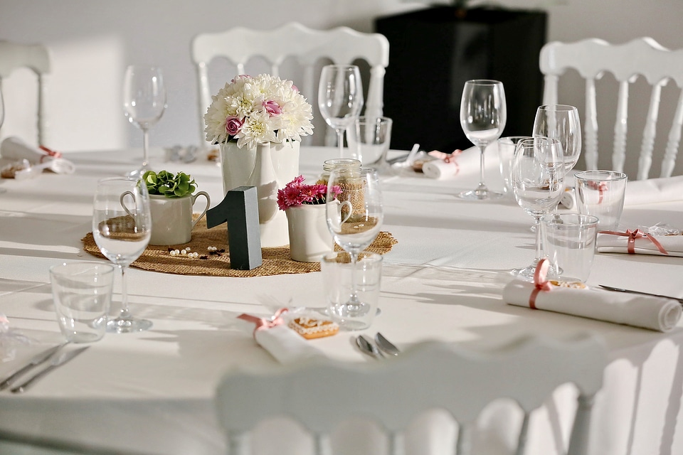 Chairs cutlery dining area photo