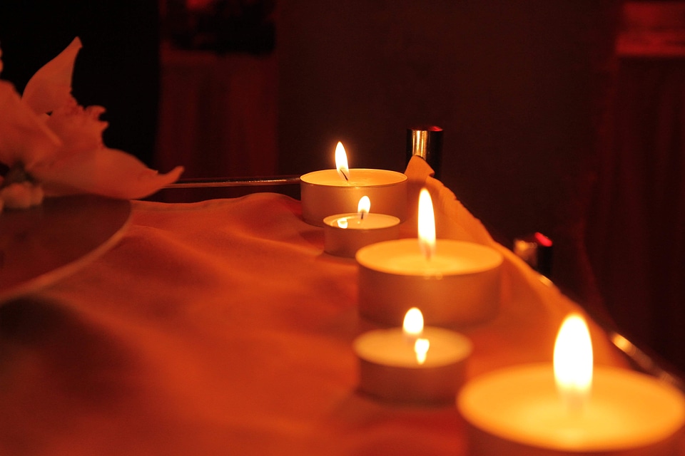 Candles flames light