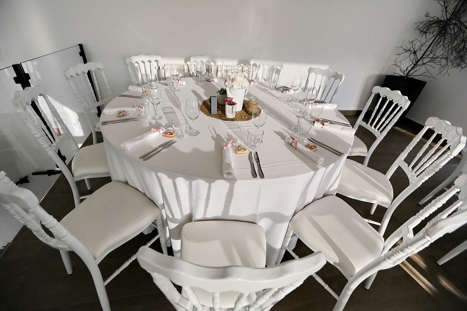 Chairs dining area dinner table photo