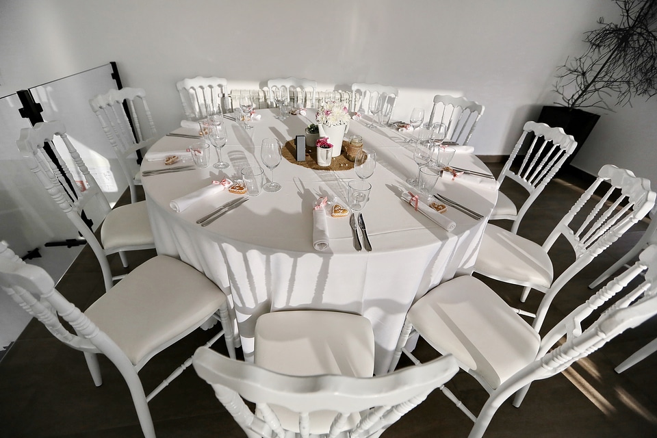 Chairs dining area dinner table