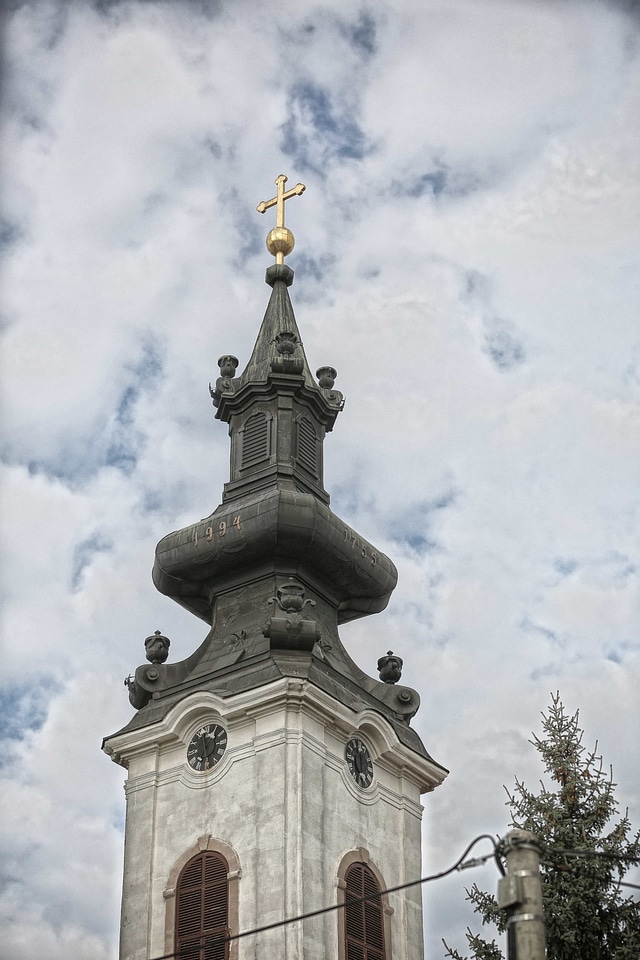 Baroque church tower cross