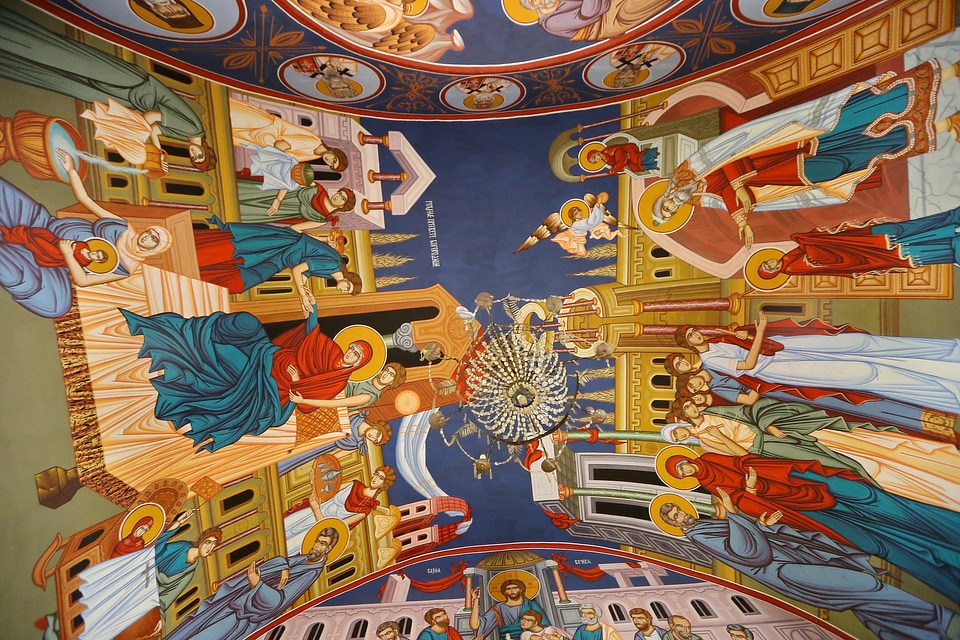 Cathedral ceiling chandelier