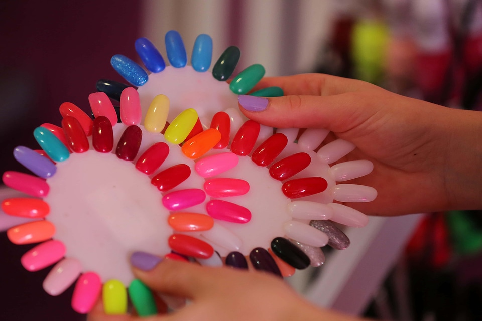 Colorful cosmetics finger