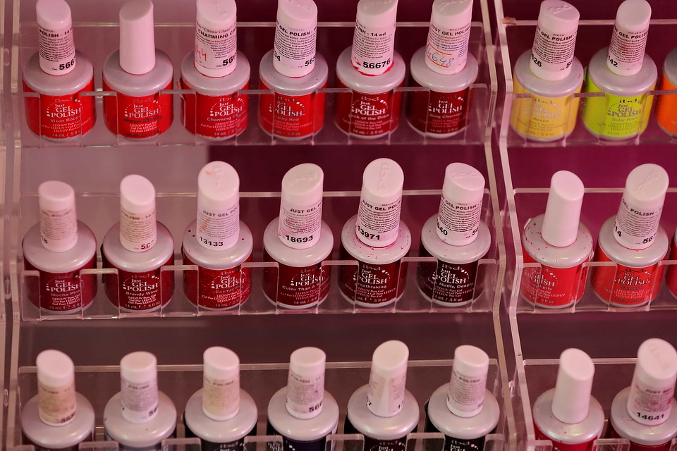 Bottles colors cosmetics