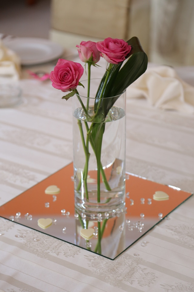 Dining Area drinking water roses photo