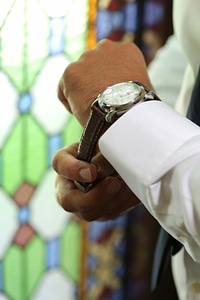 Accessory analog clock businessman