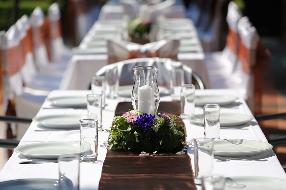 Candle dining area glass