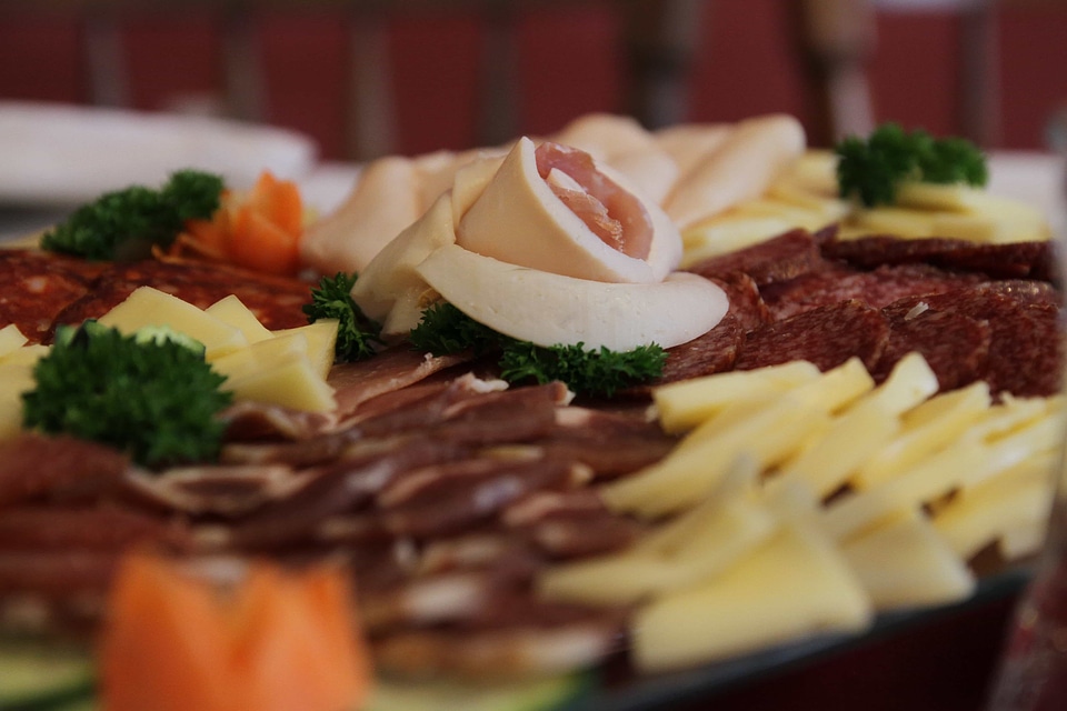 Cheese dining area garnish